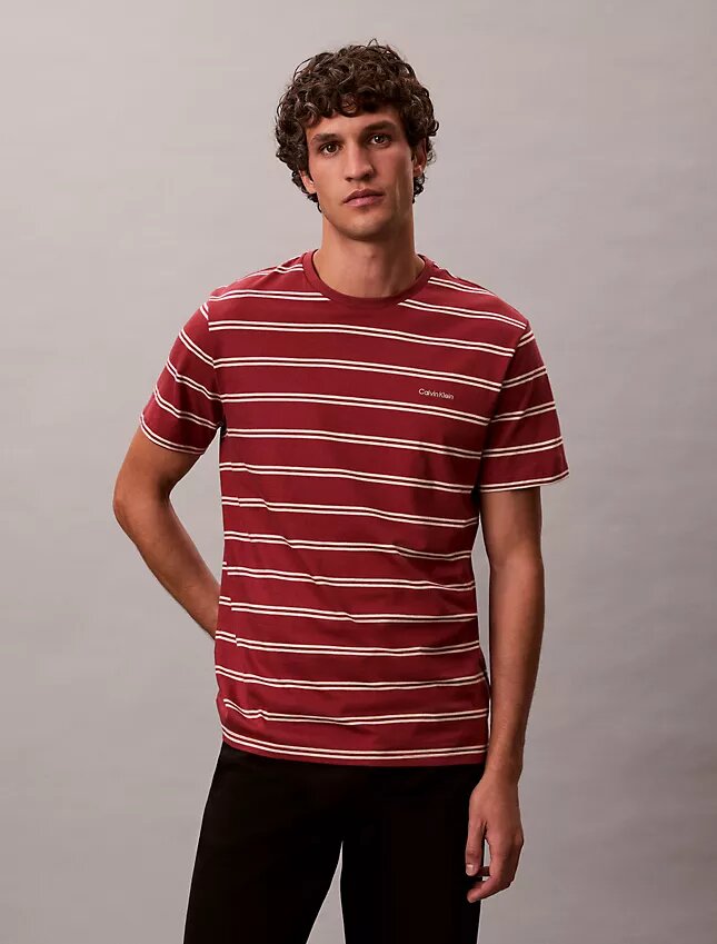 Camiseta de cuello redondo a rayas Liquid Touch Camiseta de cuello redondo a rayas Liquid Touch