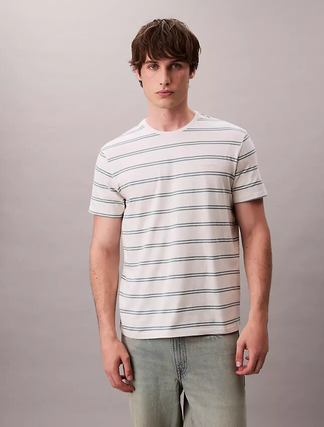 Camiseta de cuello redondo a rayas Liquid Touch Camiseta de cuello redondo a rayas Liquid Touch