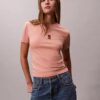 Camiseta de cuello redondo con bloque de logotipo Monogram