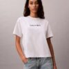 Camiseta de cuello redondo con corte holgado y logotipo estándar