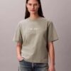 Camiseta de cuello redondo con corte holgado y logotipo estándar