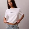 Camiseta de cuello redondo con corte holgado y logotipo estándar