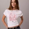 Camiseta de cuello redondo con estampado urbano Camiseta de cuello redondo con estampado urbano