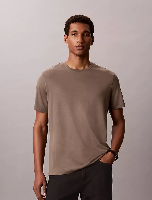 Camiseta de cuello redondo de algodón Supima Camiseta de cuello redondo de algodón Supima