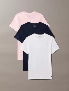 Camiseta de cuello redondo de corte clásico, paquete de 3, Cotton Classics