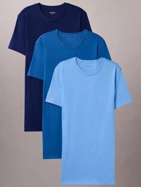 Camiseta de cuello redondo de corte clásico, paquete de 3, Cotton Classics Camiseta de cuello redondo de corte clásico, paquete de 3, Cotton Classics
