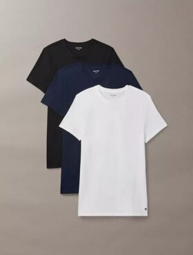 Camiseta de cuello redondo de corte clásico, paquete de 3, Cotton Classics Camiseta de cuello redondo de corte clásico, paquete de 3, Cotton Classics