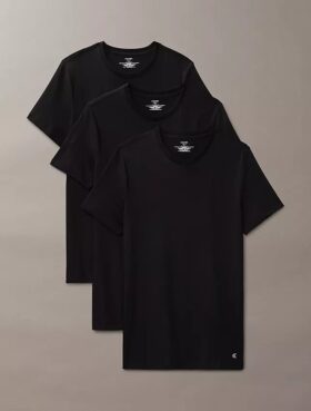 Camiseta de cuello redondo de corte clásico, paquete de 3, Cotton Classics Camiseta de cuello redondo de corte clásico, paquete de 3, Cotton Classics