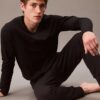 Camiseta de dormir CK Black Slim de cuello redondo