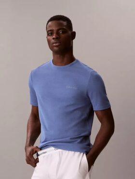 Camiseta de dormir de cuello redondo de piqué