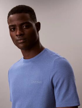 Camiseta de dormir de cuello redondo de piqué