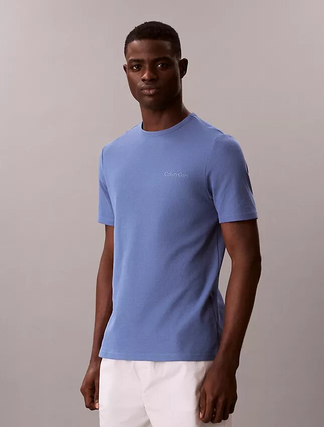 Camiseta de dormir de cuello redondo de piqué Camiseta de dormir de cuello redondo de piqué
