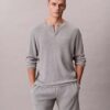 Camiseta de dormir Henley de punto waffle Camiseta de dormir Henley de punto waffle