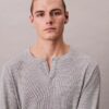 Camiseta de dormir Henley de punto waffle Camiseta de dormir Henley de punto waffle
