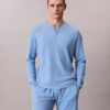 Camiseta de dormir Henley de punto waffle Camiseta de dormir Henley de punto waffle