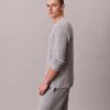 Camiseta de dormir Henley de punto waffle Camiseta de dormir Henley de punto waffle