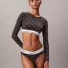 Camiseta de manga larga con Bralette, de algodón Modal, ligeramente forrada Camiseta de manga larga con Bralette, de algodón Modal, ligeramente forrada
