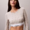 Camiseta de manga larga con Bralette, de algodón Modal, ligeramente forrada