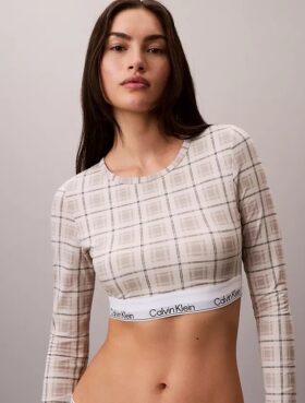 Camiseta de manga larga con Bralette, de algodón Modal, ligeramente forrada