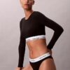 Camiseta de manga larga con Bralette, de algodón Modal, ligeramente forrada Camiseta de manga larga con Bralette, de algodón Modal, ligeramente forrada