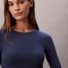 Camiseta de manga larga con Bralette, de algodón Modal, ligeramente forrada