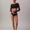 Camiseta de manga larga con Bralette, de algodón Modal, ligeramente forrada