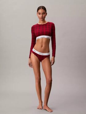 Camiseta de manga larga con Bralette, de algodón Modal, ligeramente forrada