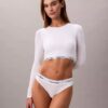 Camiseta de manga larga con Bralette, de algodón Modal, ligeramente forrada Camiseta de manga larga con Bralette, de algodón Modal, ligeramente forrada
