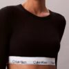 Camiseta de manga larga con Bralette, de algodón Modal, ligeramente forrada Camiseta de manga larga con Bralette, de algodón Modal, ligeramente forrada