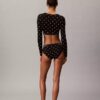 Camiseta de manga larga con Bralette, de algodón Modal, ligeramente forrada