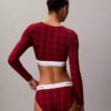 Camiseta de manga larga con Bralette, de algodón Modal, ligeramente forrada