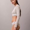 Camiseta de manga larga con Bralette, de algodón Modal, ligeramente forrada