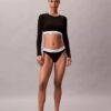 Camiseta de manga larga con Bralette, de algodón Modal, ligeramente forrada Camiseta de manga larga con Bralette, de algodón Modal, ligeramente forrada