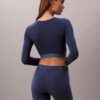Camiseta de manga larga con Bralette, de algodón Modal, ligeramente forrada