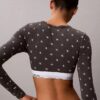 Camiseta de manga larga con Bralette, de algodón Modal, ligeramente forrada Camiseta de manga larga con Bralette, de algodón Modal, ligeramente forrada