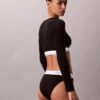 Camiseta de manga larga con Bralette, de algodón Modal, ligeramente forrada Camiseta de manga larga con Bralette, de algodón Modal, ligeramente forrada