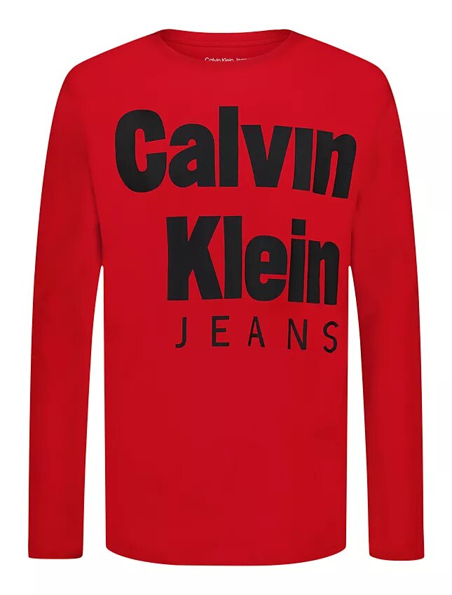 Camiseta de manga larga con el logotipo Ckj en negrita para niños Camiseta de manga larga con el logotipo Ckj en negrita para niños
