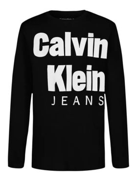 Camiseta de manga larga con el logotipo Ckj en negrita para niños