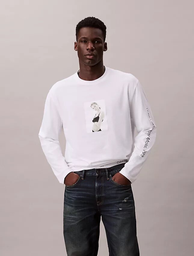 Camiseta gráfica holgada de manga larga de Kate Moss Camiseta gráfica holgada de manga larga de Kate Moss