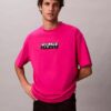 Camiseta holgada con gráfico de logotipo en bloque