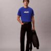 Camiseta holgada con gráfico de logotipo en bloque
