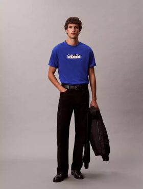 Camiseta holgada con gráfico de logotipo en bloque Camiseta holgada con gráfico de logotipo en bloque