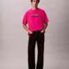 Camiseta holgada con gráfico de logotipo en bloque