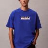 Camiseta holgada con gráfico de logotipo en bloque