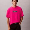 Camiseta holgada con gráfico de logotipo en bloque