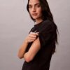 Camiseta holgada con gráfico de logotipo en relieve Camiseta holgada con gráfico de logotipo en relieve
