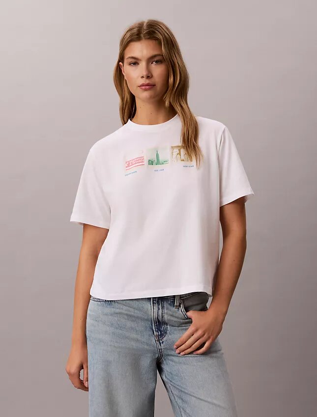 Camiseta holgada con gráfico de tiras fotográficas de Nueva York Camiseta holgada con gráfico de tiras fotográficas de Nueva York