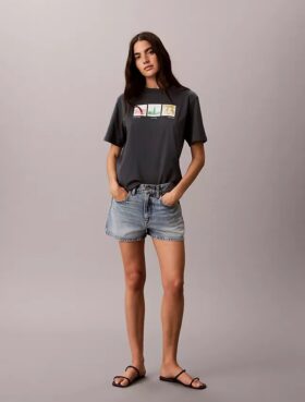 Camiseta holgada con gráfico de tiras fotográficas de Nueva York