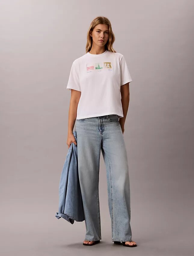 Camiseta holgada con gráfico de tiras fotográficas de Nueva York Camiseta holgada con gráfico de tiras fotográficas de Nueva York