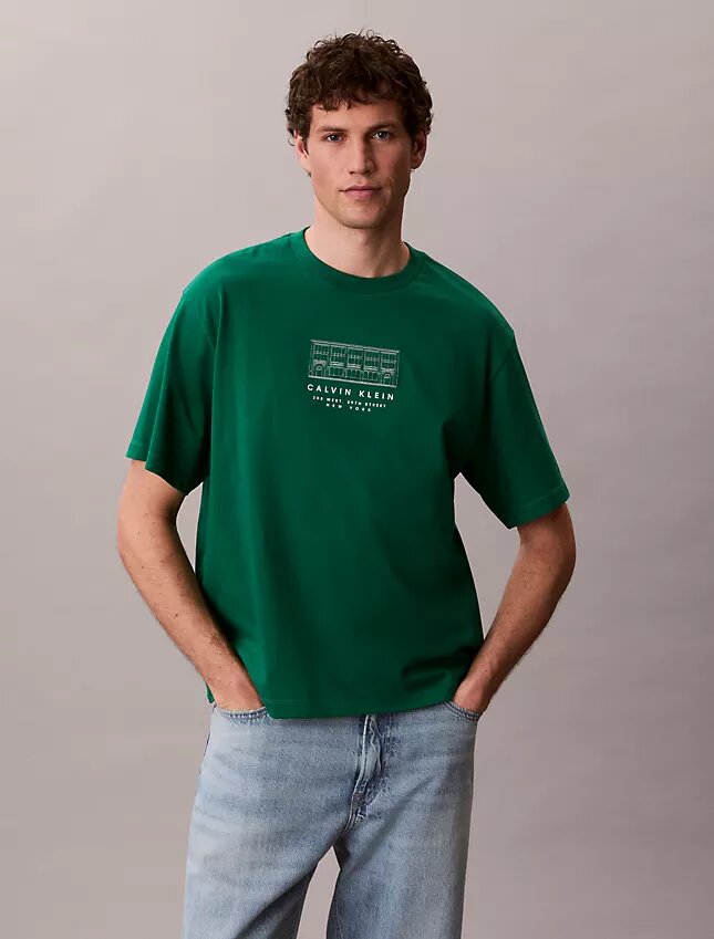 Camiseta holgada con gráfico del logotipo de la oficina de Nueva York Camiseta holgada con gráfico del logotipo de la oficina de Nueva York